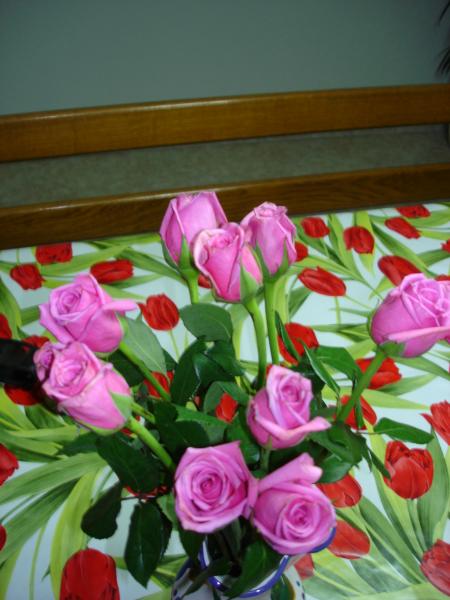 les magnifiques roses roses que tu ma offerts pour la st valentin...